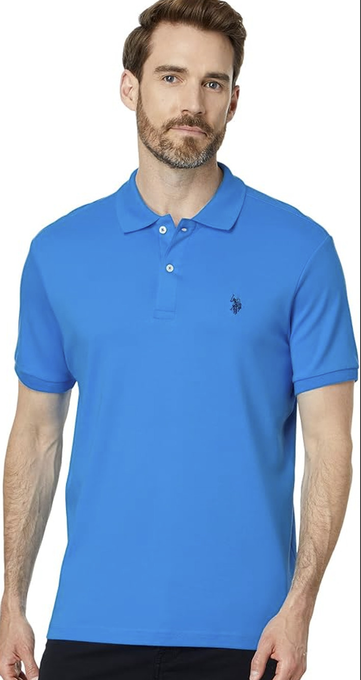 U.S. Polo Assn. Men's XL Royal Blue Short Sleeve Preppy Golf Polo Shirt OS13-10